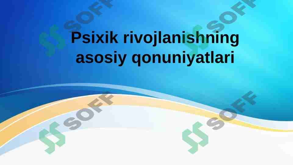 psixik rivojlanish