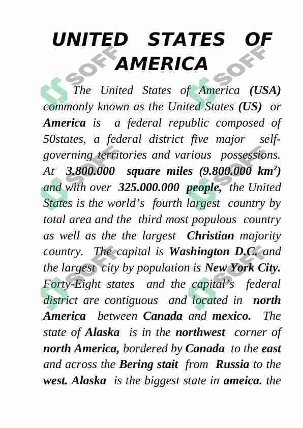 Amerika haqida . USA