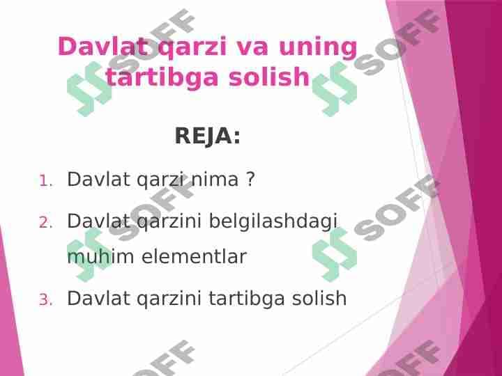 Davlat qarzi va uning tartibga solish