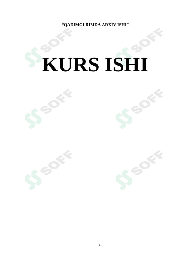 QADIMGI RIMDA ARXIV ISHI