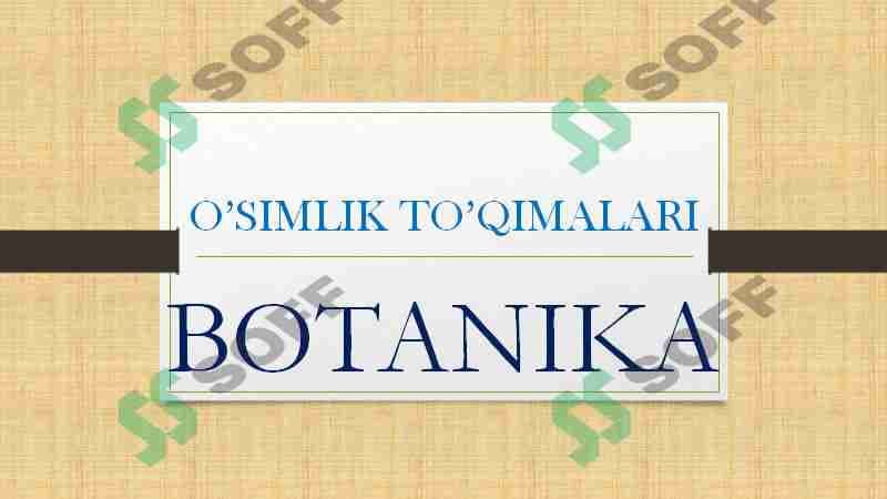 O’SIMLIK TO’QIMALARI
