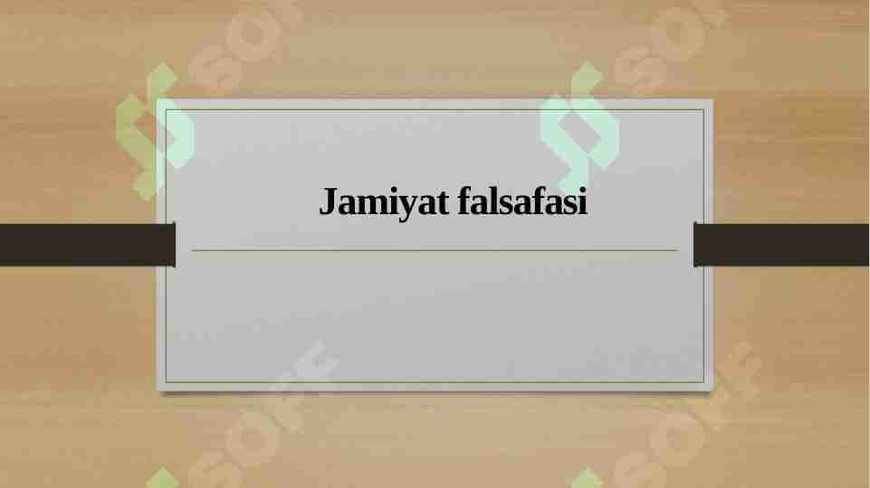 Jamiyat falsafasi