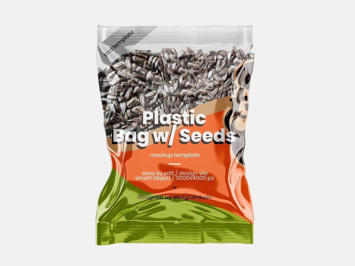 Urug'larni qadoqlash maketi | Seed packaging mockup