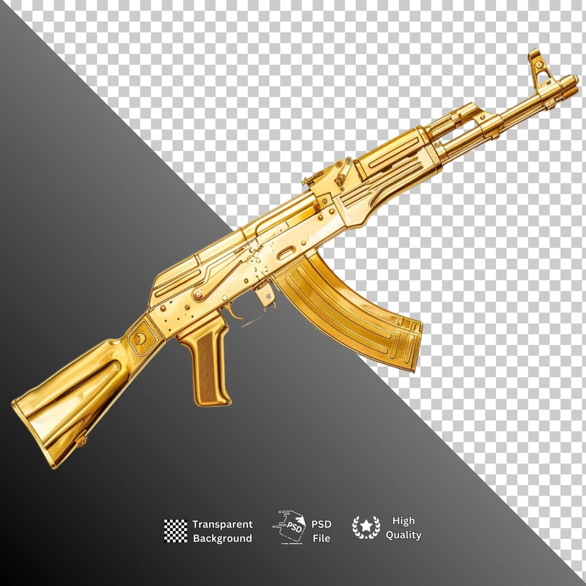 Qurol bilan ajratilgan shaffof fon | Gun isolated transparent background