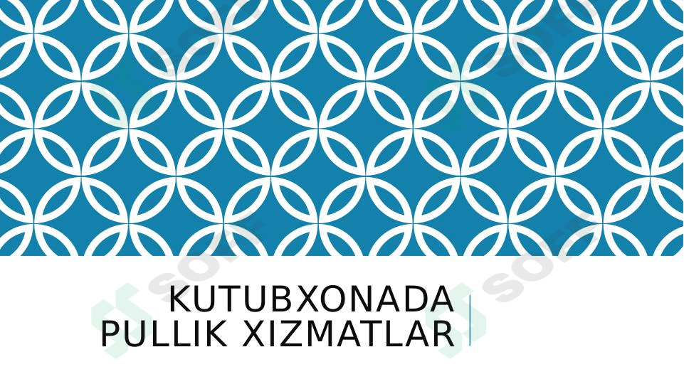 Kutubxonada pullik xizmatlar