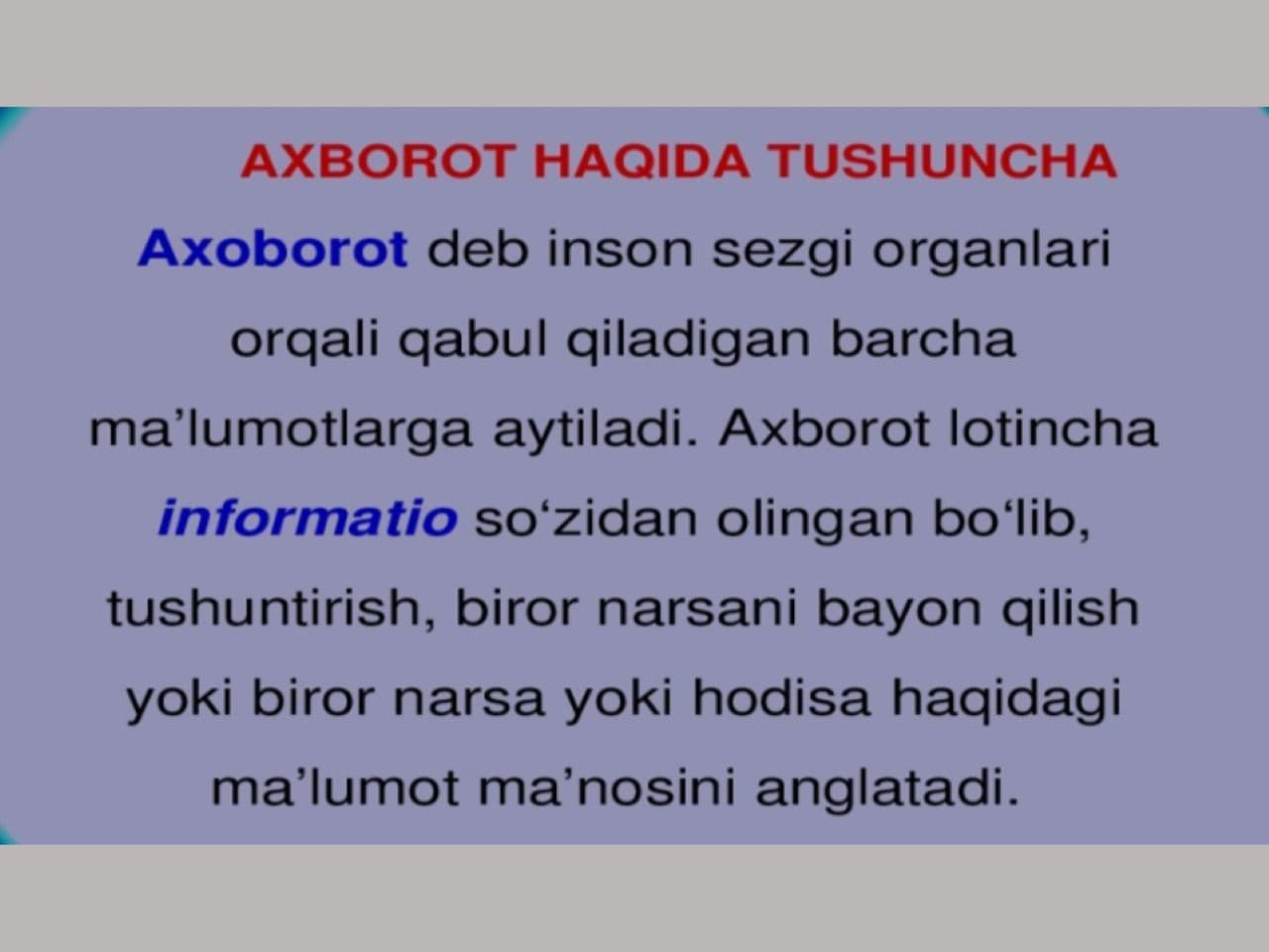 Axborot nima va uning manbalari