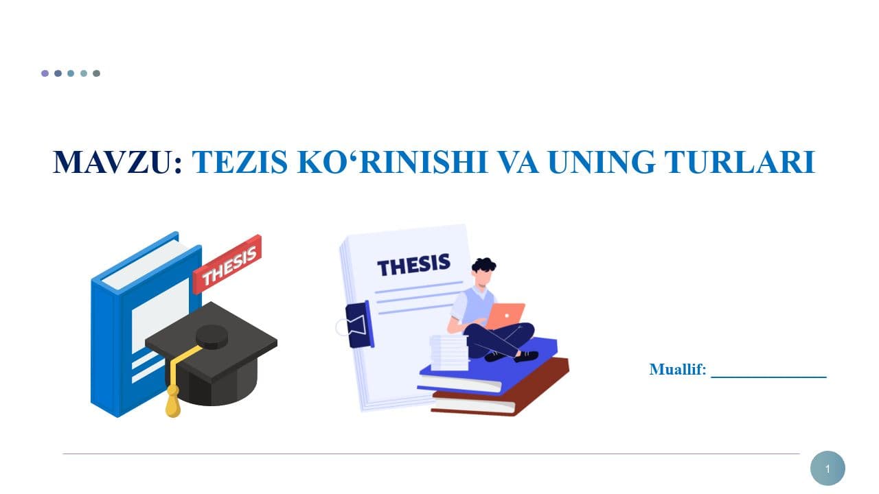 TEZIS KO‘RINISHI VA UNING TURLARI