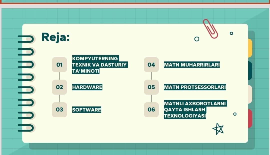 MATNLI AXBOROTLARNI QAYTA ISHLASH TEXNOLOGIYASI