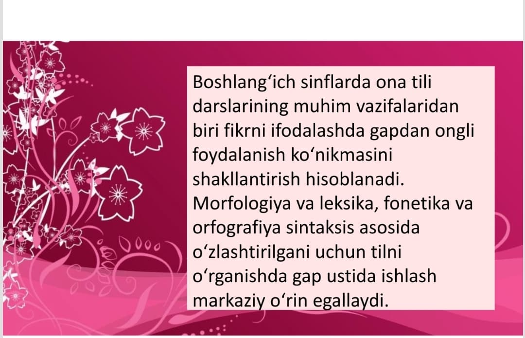 So’z birikmasi va gap ustida ishlash.