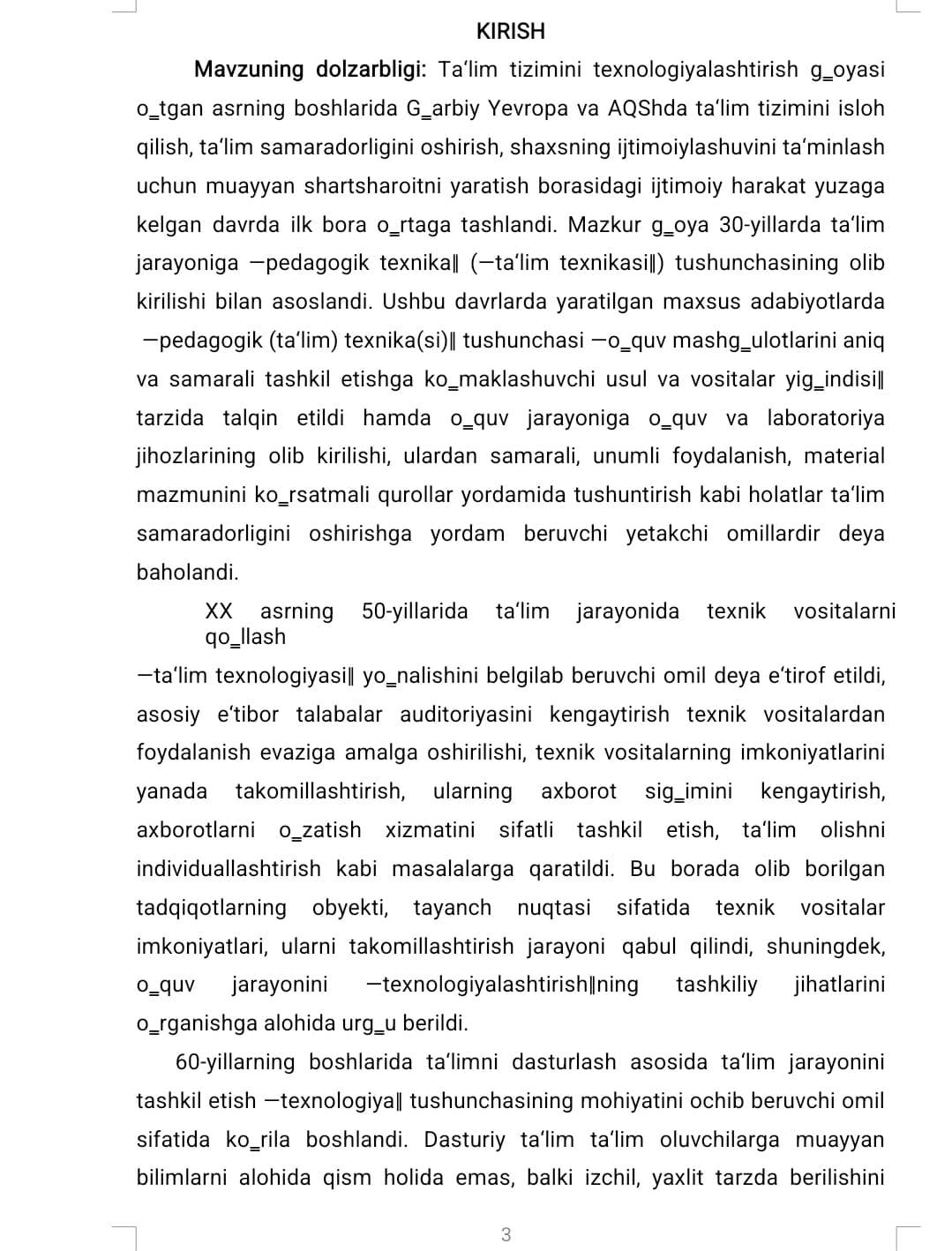 Mashg'ulotga tarbiyachining innovatsion yondashuvi.