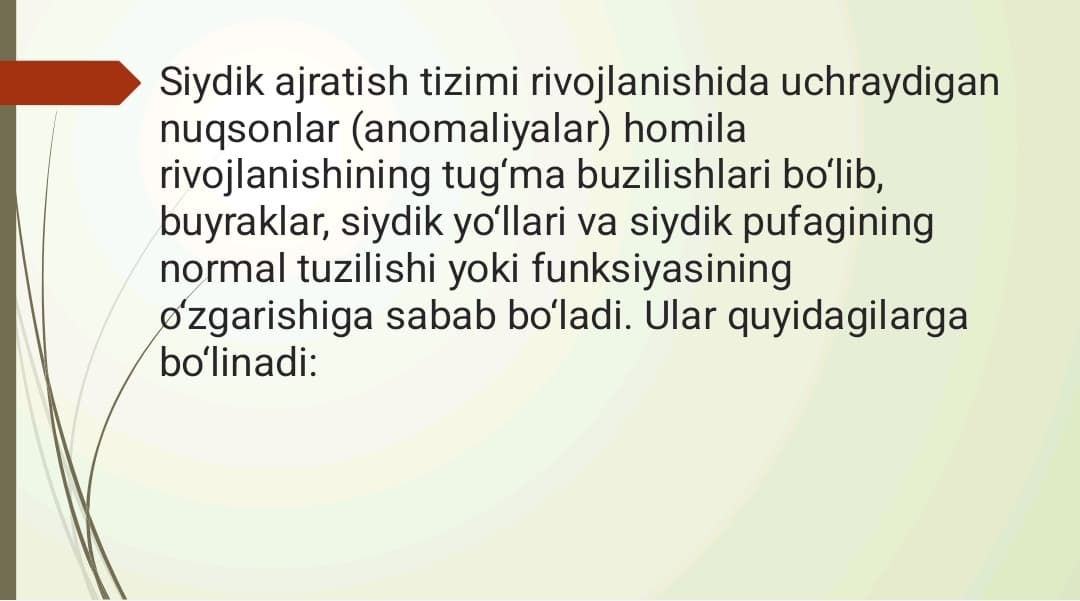 Siydik ayiruv aʼzolarning rivojlanish nuqsonlari