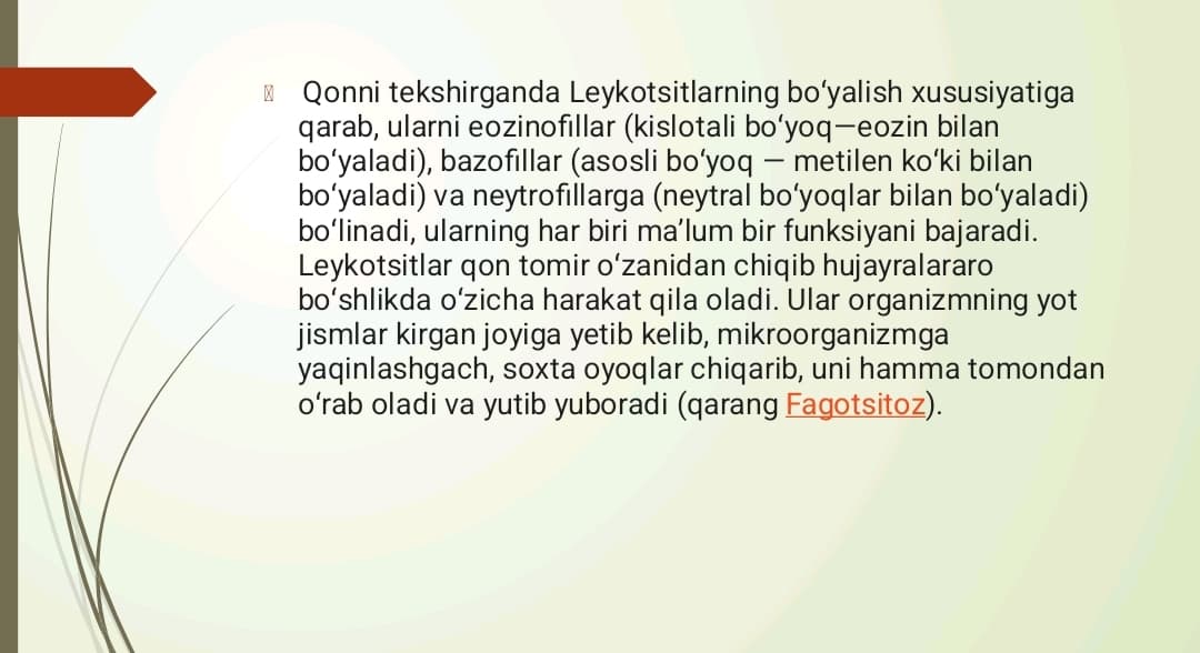 Leykotsitlar,tibbiyotdagi ahamiyati