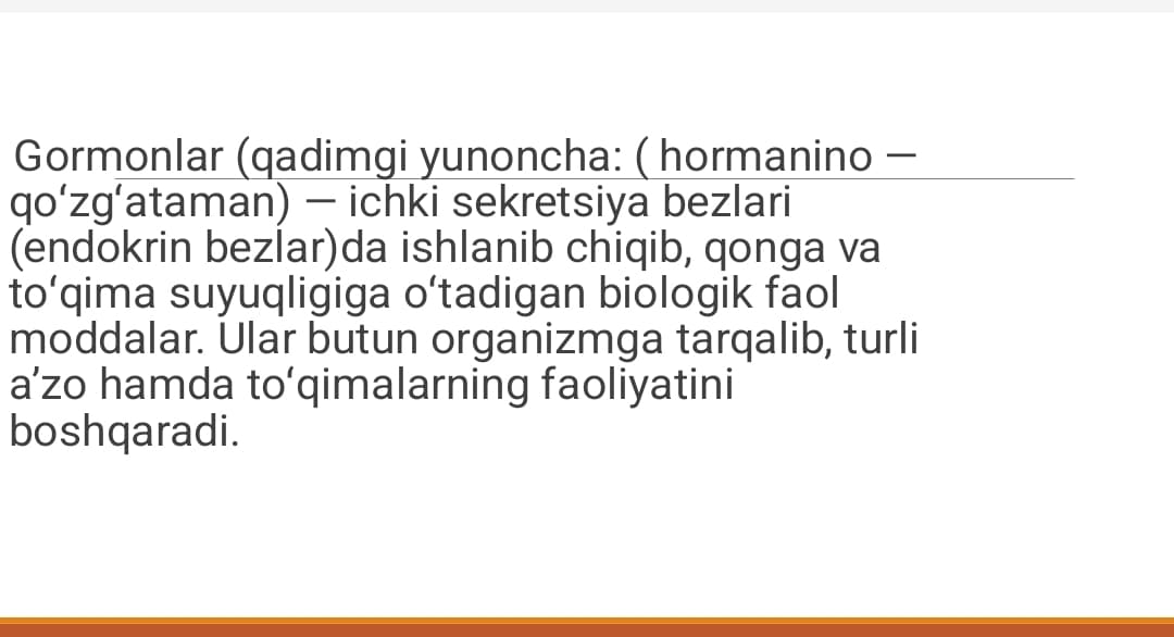 Garmonlarning organizmga tasiri