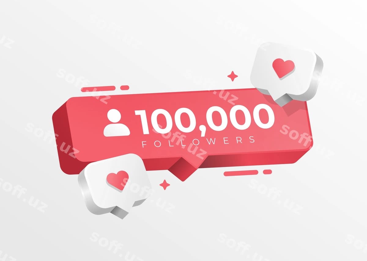 100k ijtimoiy tarmoqlar kuzatuvchilari dizayni | 100k social media followers design