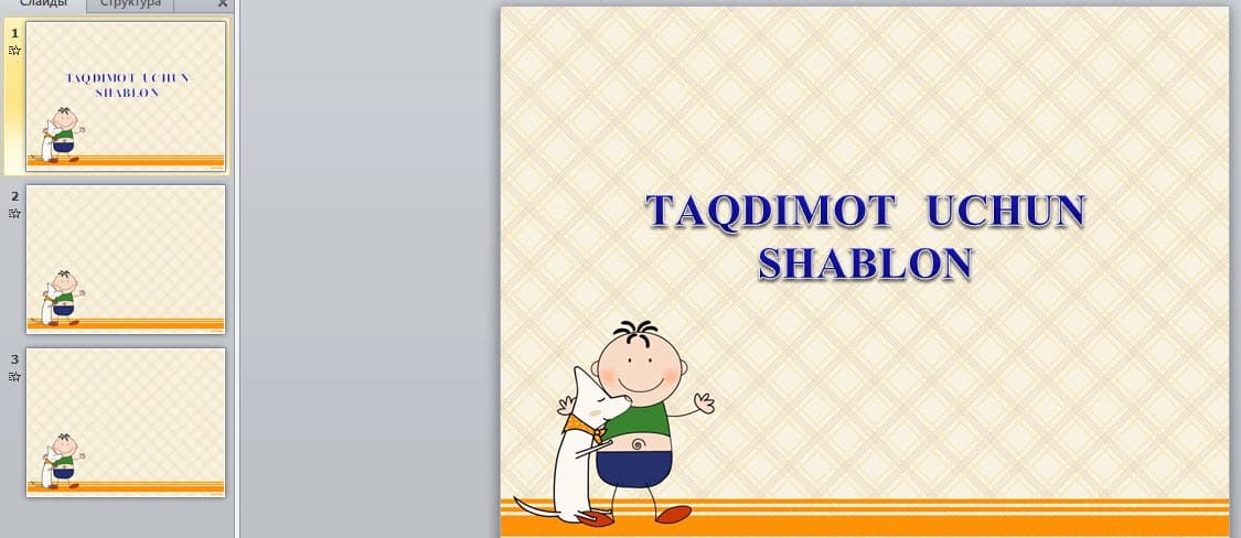 Maktabgacha uchun shablon taqdimotlarga