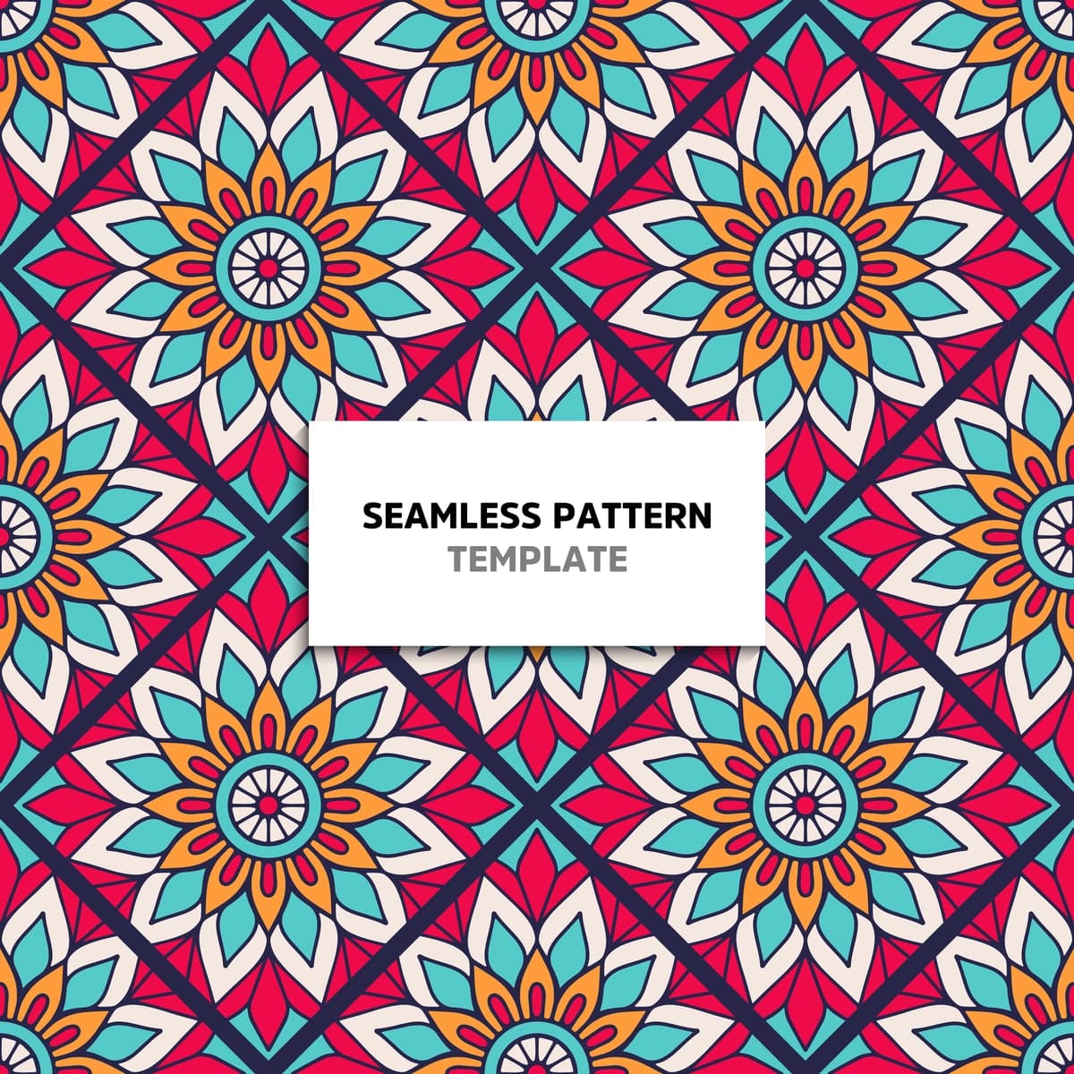 Choksiz mandala rang naqshlari | Seamless mandala color pattern
