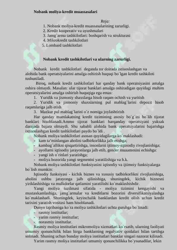 Nobank moliya-kredit muassasalari