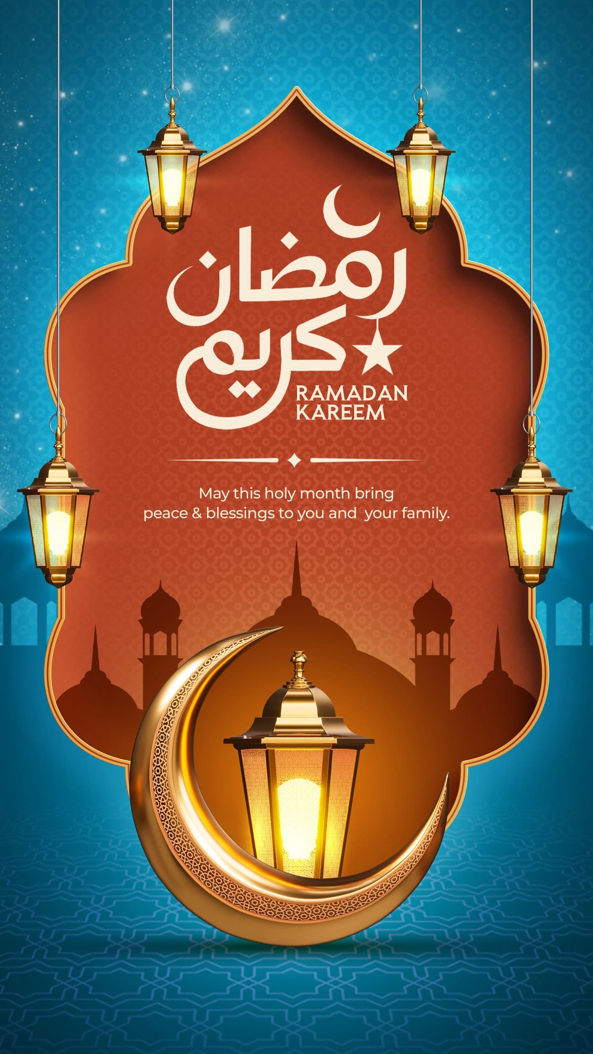 Ramazon karim an'anaviy islom festivali hikoyasi dizayn shabloni | Ramadan kareem traditional islamic festival story design template