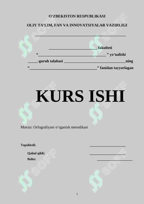 Orfografiyani o‘rganish metodikasi