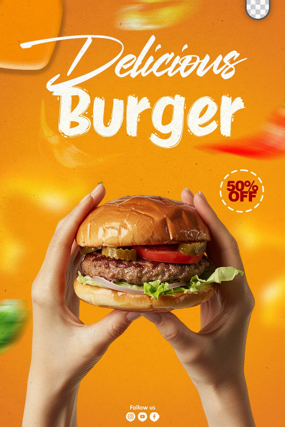 Burger tushlik taomlari ijtimoiy media post banner flayer shabloni | Burger lunch food social media post banner flyer template