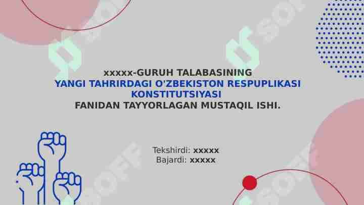 INSONNING SHAXSIY HAMDA SIYOSIY HUQUQLARAINI MUSTAHKAMLASH MASALALARI.