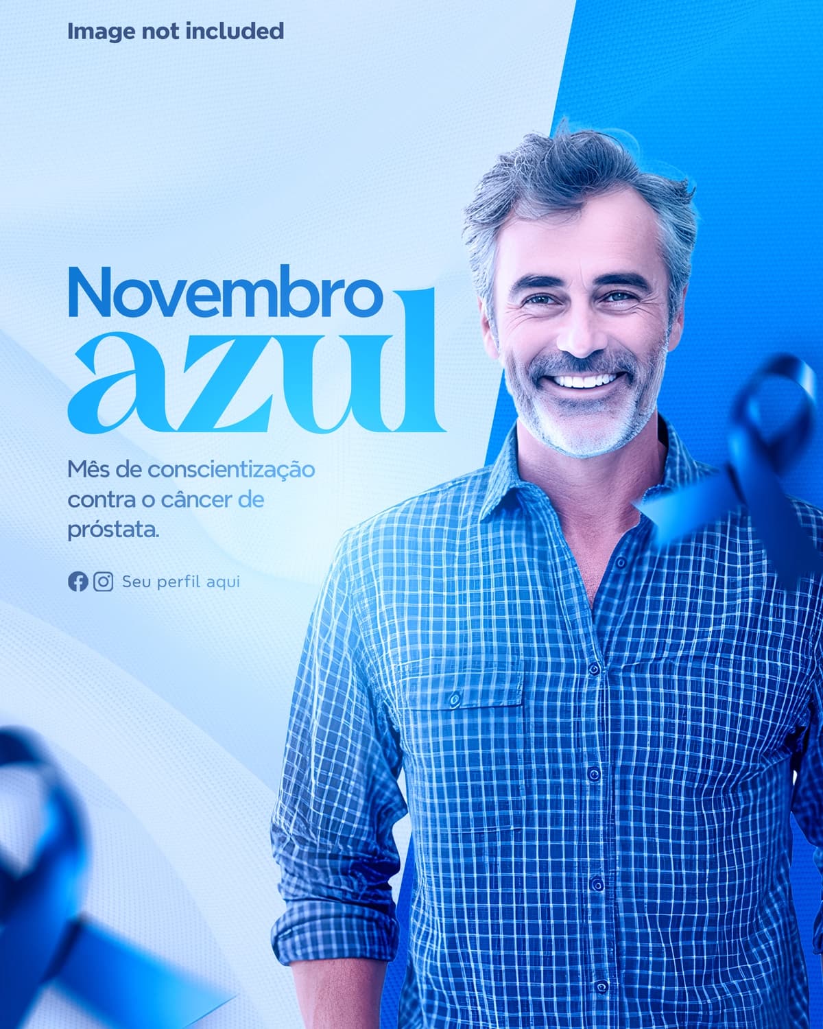 Tahrirlanadigan post shabloni ko'k noyabr prostata saratoni haqida xabardorlik oyi | Editable post template blue november prostate cancer awareness month
