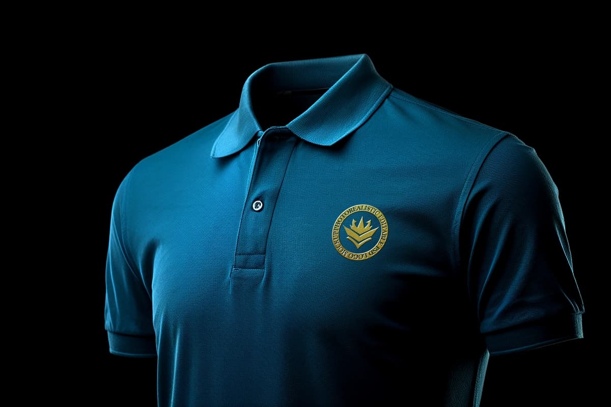 Psd tahrirlash mumkin bo'lgan kashta tikish logotipi effektli maket polo ko'ylak | Psd editable embroidery logo effect mockup polo shirt
