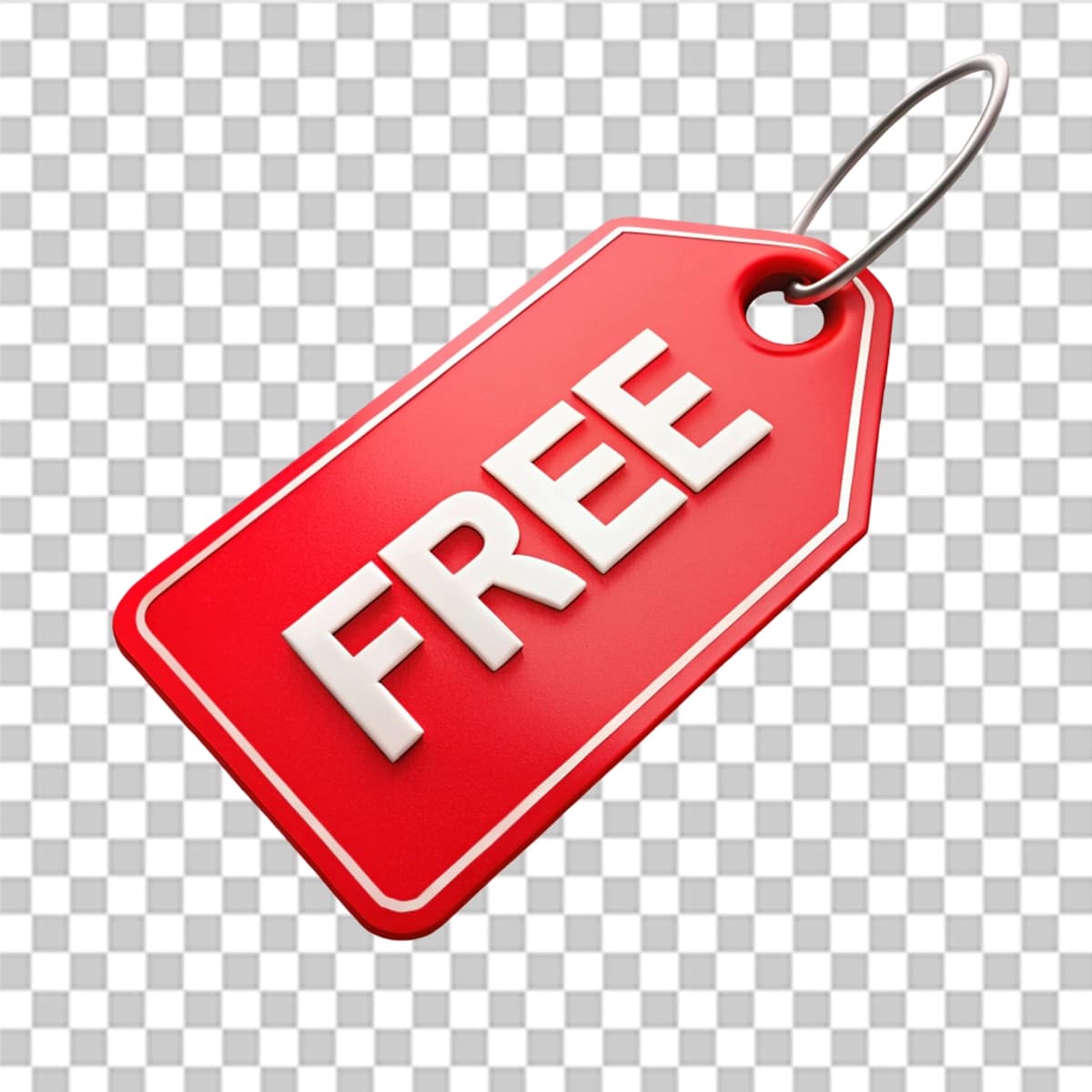 So'zsiz izolyatsiya qilingan shaffof fonli qizil yorliq | Red tag with word free isolated transparent background