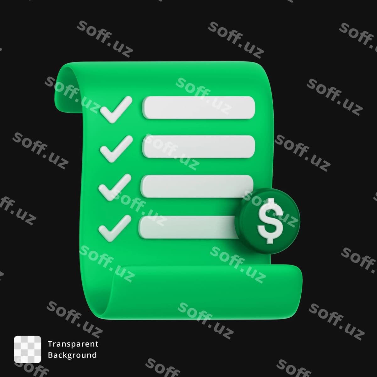 3d checklist to'lov ikonasi | 3d checklist payment icon