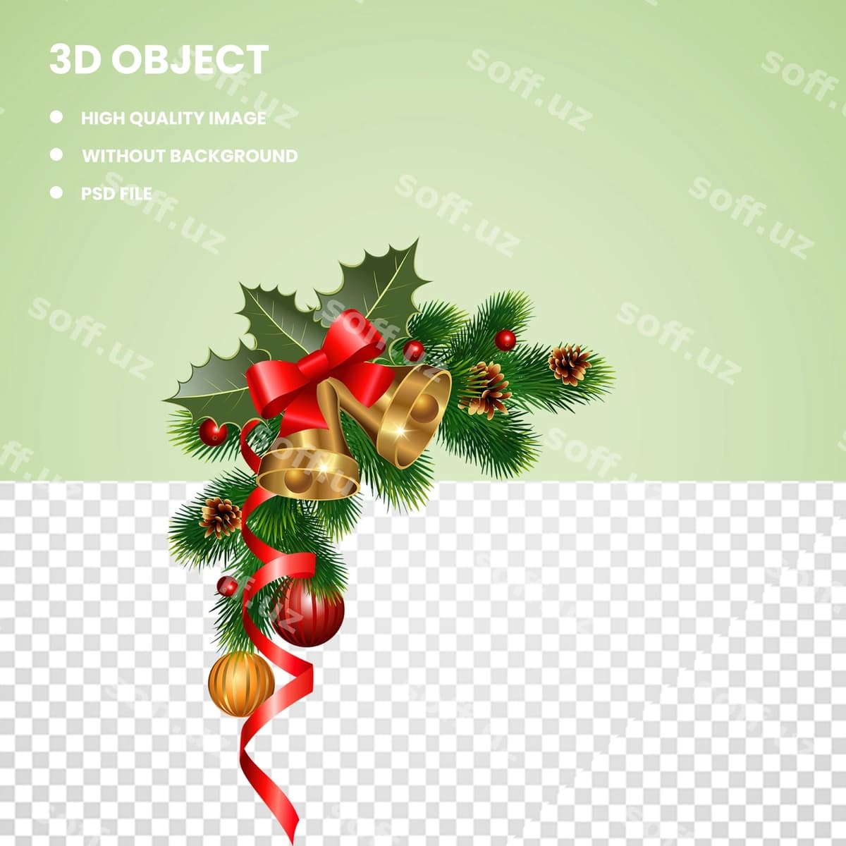 3d Rojdestvo garlandasi | 3d chrismats wreath