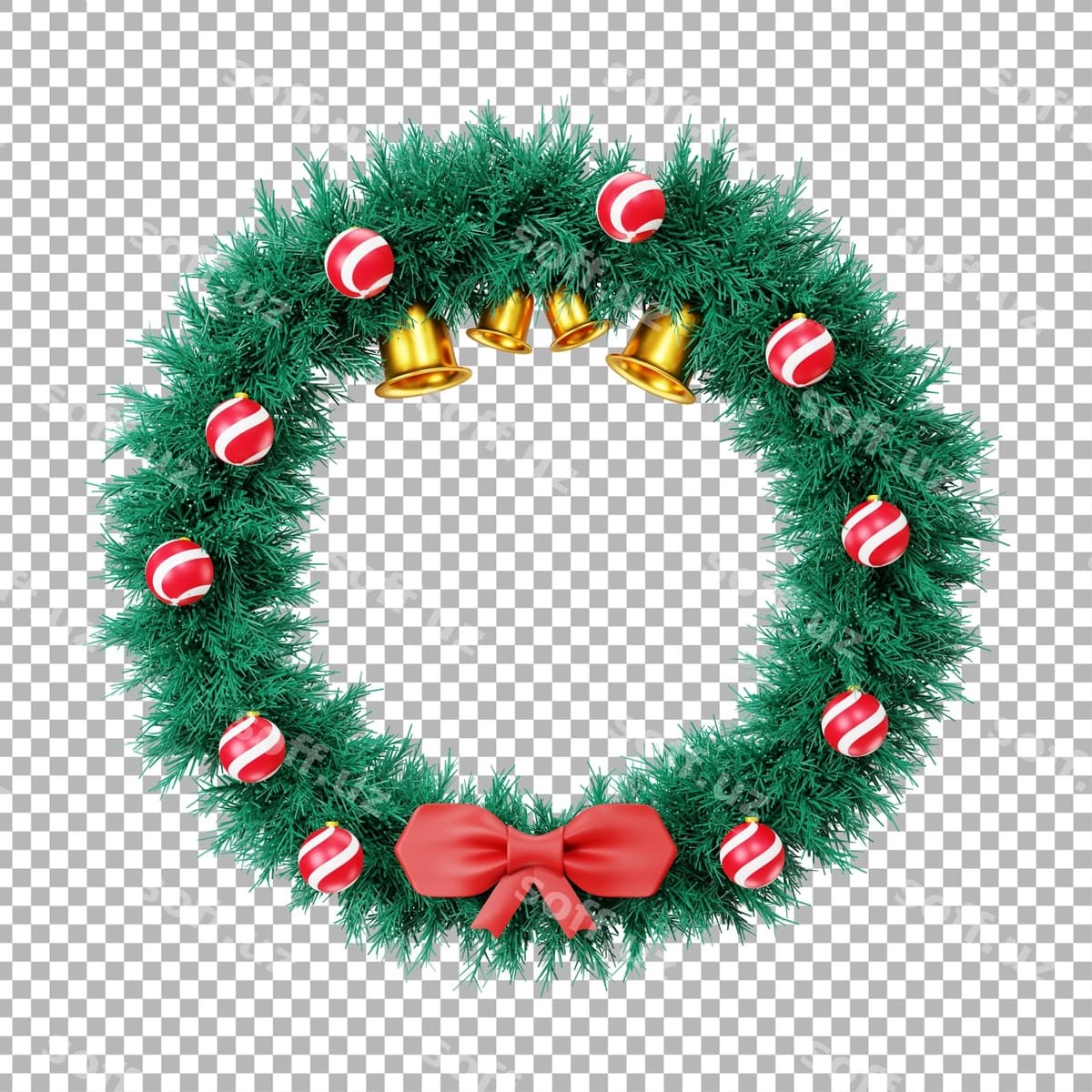 Uch o'lchovli Rojdestvo gulduvar illustratsiyasi | 3d christmas wreath illustration