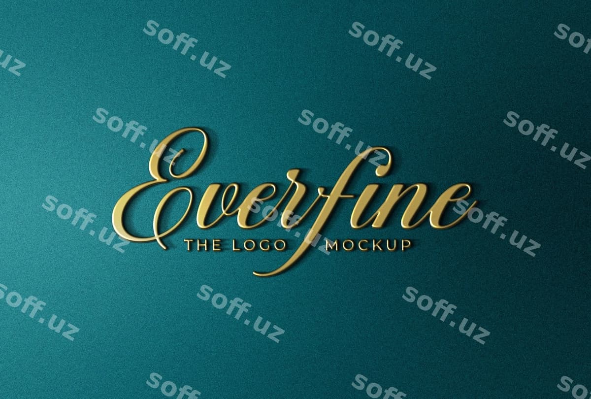3D metallic oltin logotip mockup | 3d metallic gold logo mockup