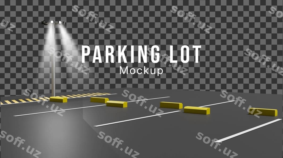 3D parking lot model kecha | 3d parking lot mockup night