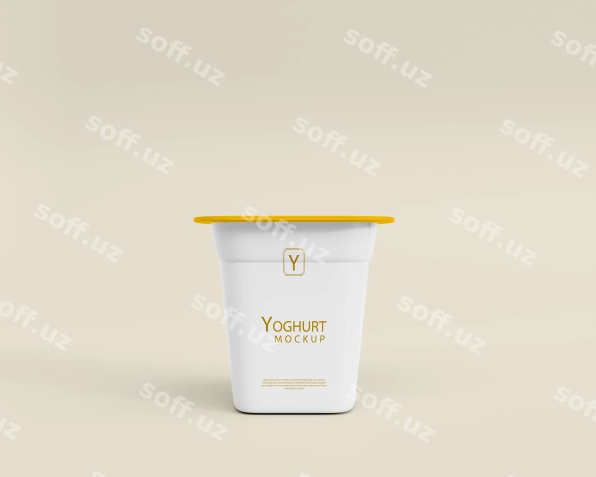 3d haqiqiy yoğurt kupi mockup | 3d realistic yoghurt cup mockup