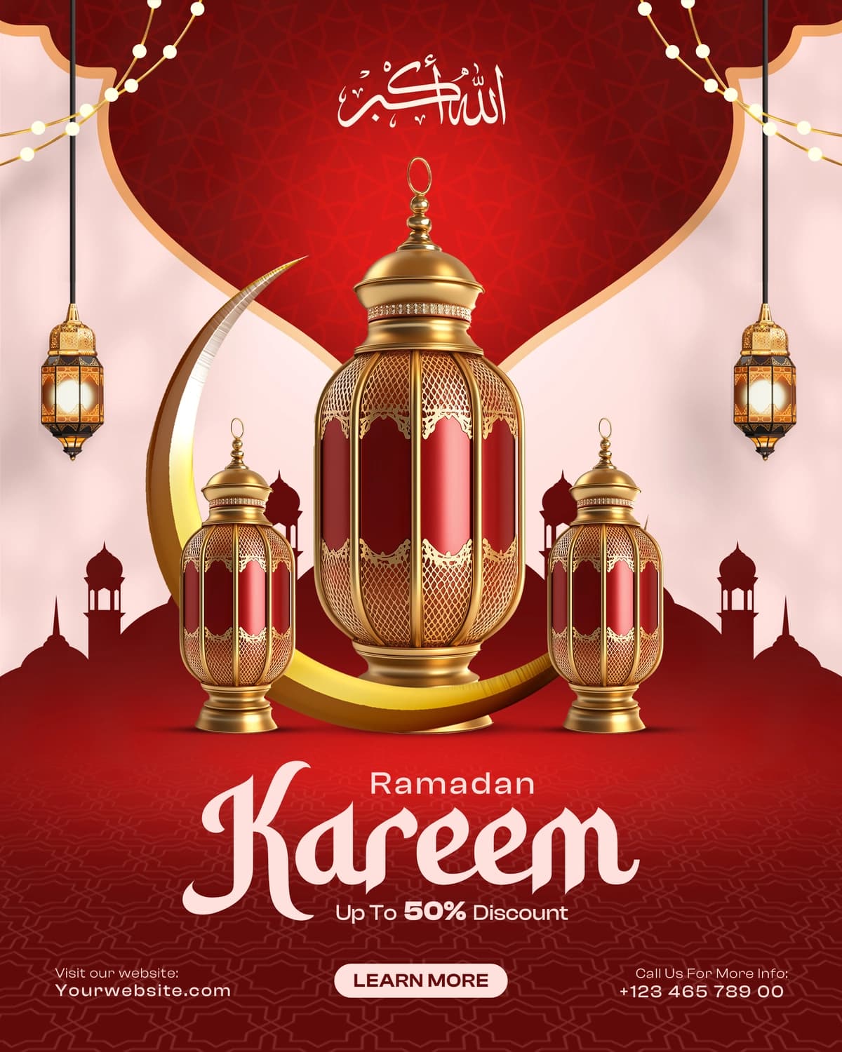 Ramazon kareem ijtimoiy media banner dizayni shabloni | Ramadan kareem social media banner design template