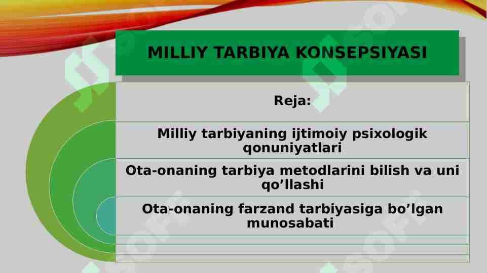 Milliy tarbiya konsepsiyasi