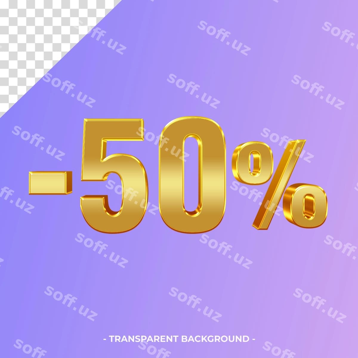 50 foiz taklif 3d render ajraltirilgan | 50 percent offer 3d rendering isolated