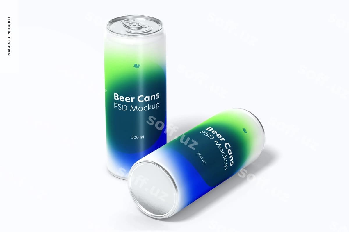 500ml pivo bankalari namunasi | 500ml beer cans mockup