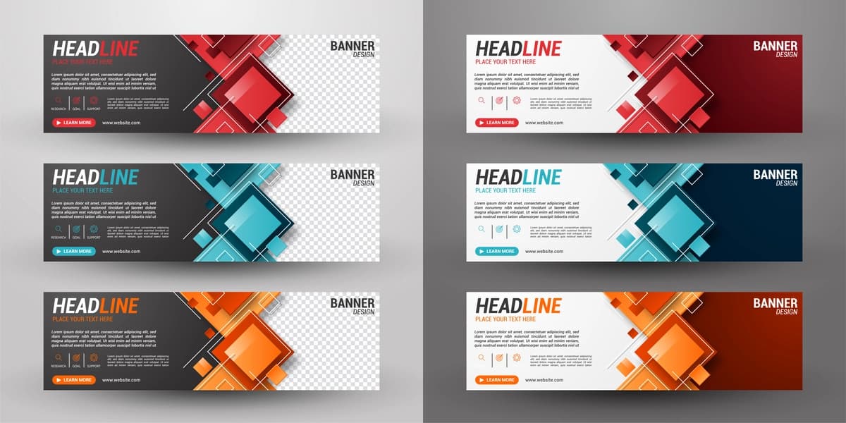 Uchta biznes bannerini o'rnating | Set three business banner