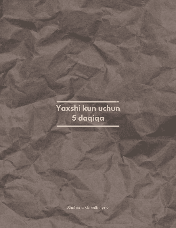 Shaxsiy rivojlanish uchun kundalik