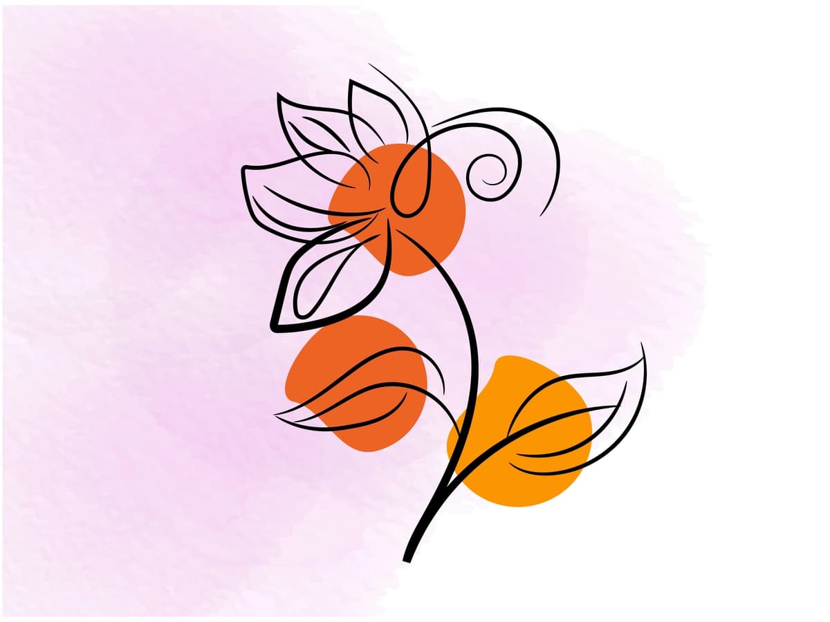 Qo'lda chizilgan tekis dizayndagi oddiy gul konturi | Hand drawn flat design simple flower outline