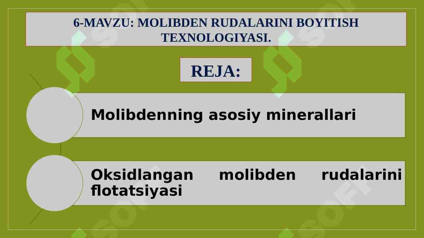 MOLIBDEN RUDALARINI BOYITISH TEXNOLOGIYASI
