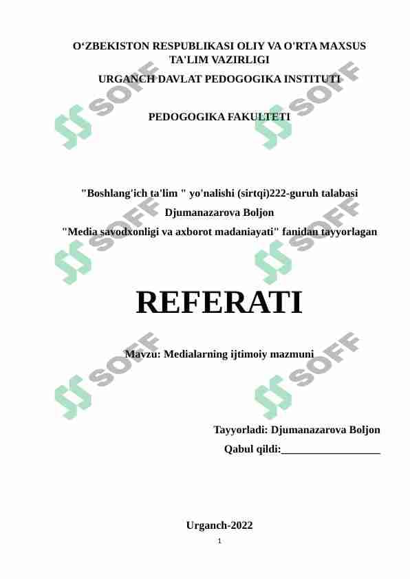 Medialarning ijtimoiy mazmuni