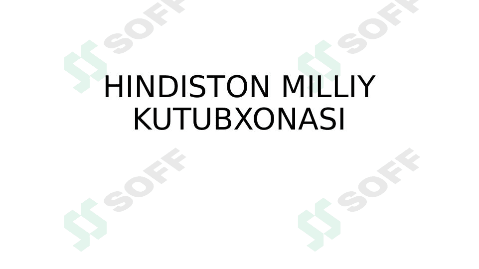 HINDISTON MILLIY KUTUBXONASI