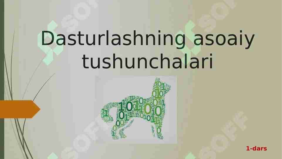 Dasturlashning asoaiy tushunchalari