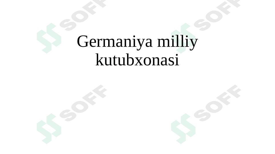 Germaniya milliy kutubxonasi