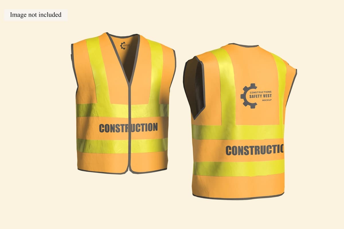 Dizayn mijozlaringizni ko'rsatadigan xavfsizlik yelek maketi | Safety vest mockup showcasing your design clients