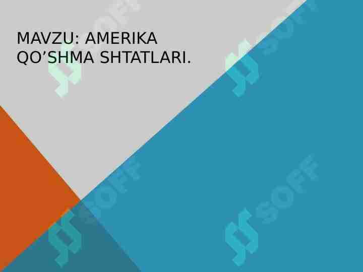 Amerik  Qo'shma  Shtatlari