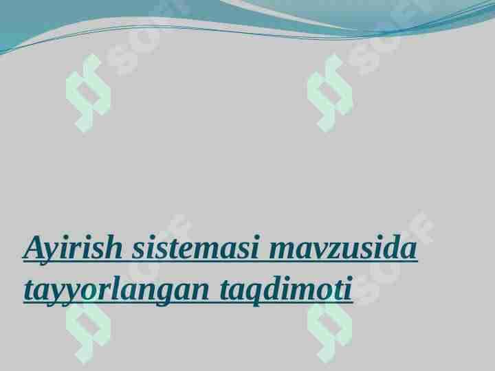 Ayirish sistemasi