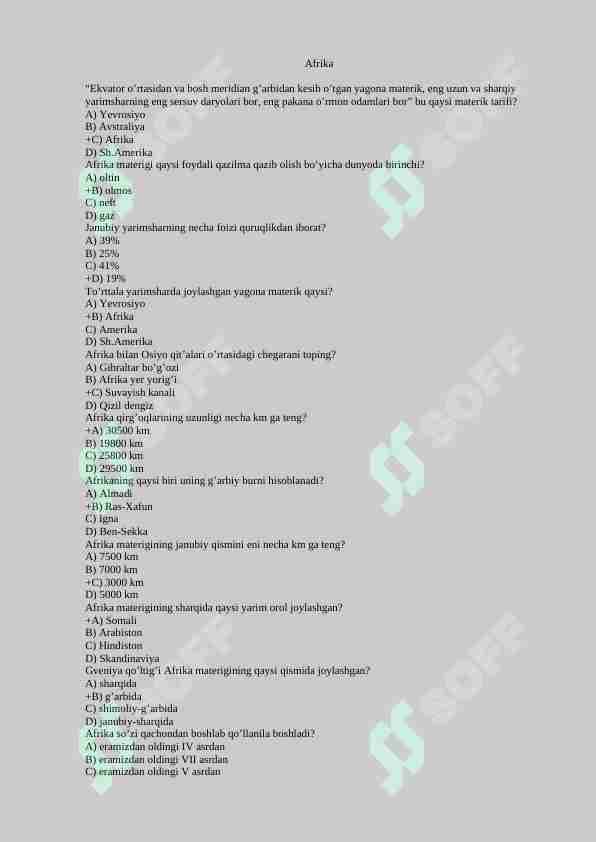 Afrika test